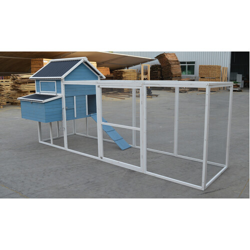 371 cm Blue XXL Chicken Coop Rabbit Guinea Pig Hutch Ferret Hen Cat Kitten House