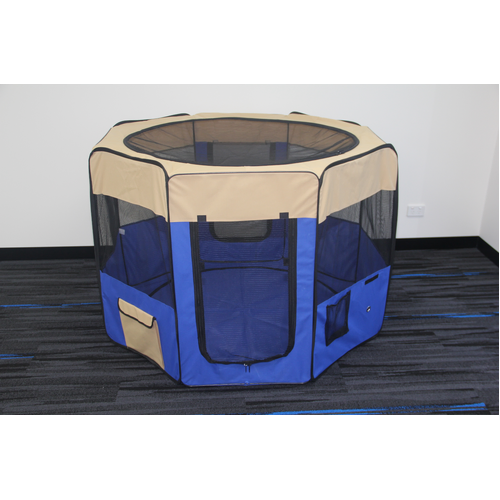 98 cm High Foldable XL Blue Dog Puppy Cat Cage Soft Playpen Rabbit Enclosure