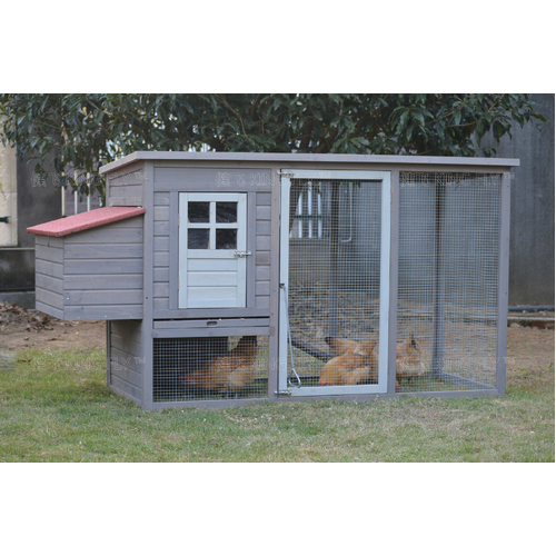 Grey Large Chicken Coop Rabbit Hutch Ferret Cage Hen Chook Cat House
