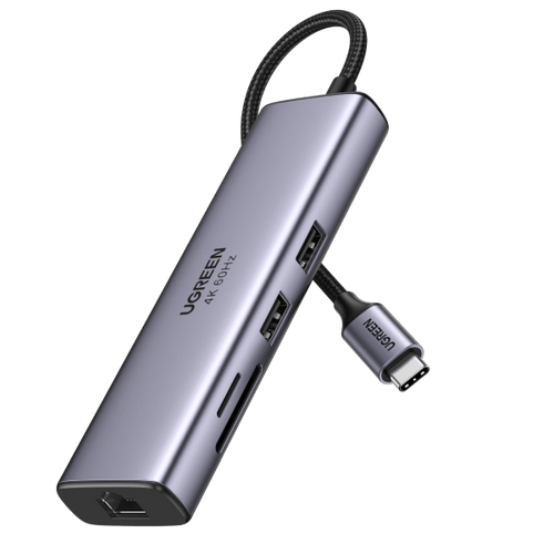 UGREEN 60515 USB-C to HDMI/Ethernet Adapter with Card Reader