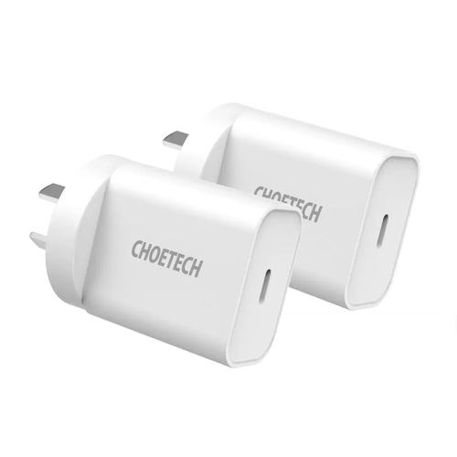 MIX00109 USB-C PD 20W AC Charger Adapter 2-Pack White