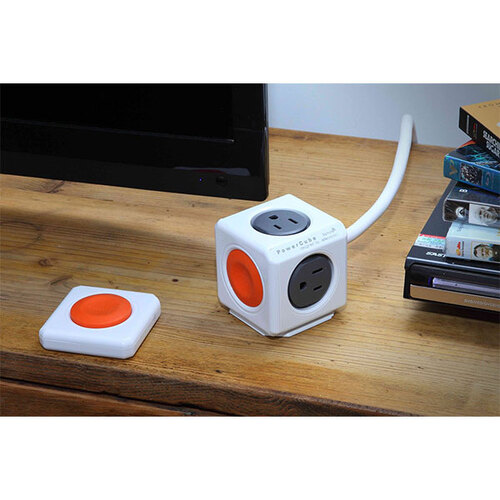 Allocacoc Powercube Extended Remote 4-Outlets + Remote control button
