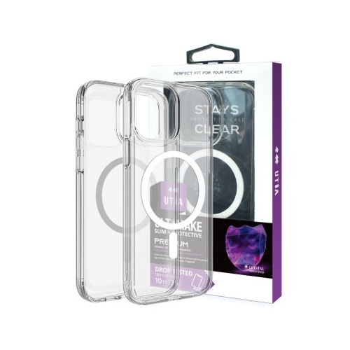 Shockproof Transparent Magsafe Cover Case for iPhone 15 (Transparent)