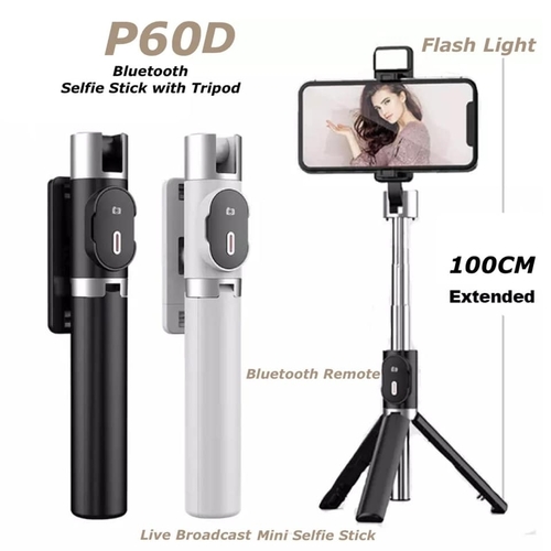 P60 Bluetooth Selfie Stick + Tripod with Remote (Stainless Steel)