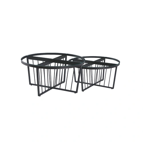 Salina Coffee Table 80cm Black Base - Mirror Glass