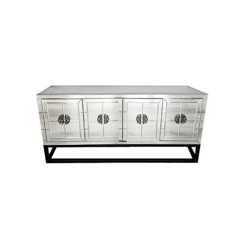 Athens Mirrored Buffet Table -Black