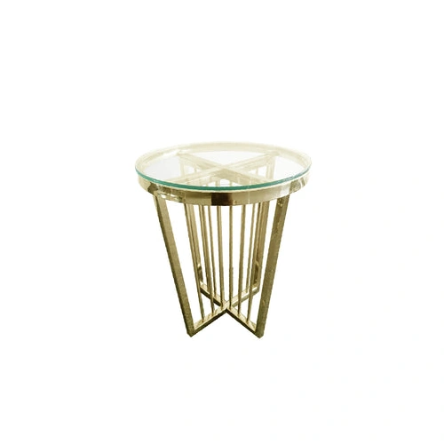 Salina Side Table 45cm Black Base - Black Gklass