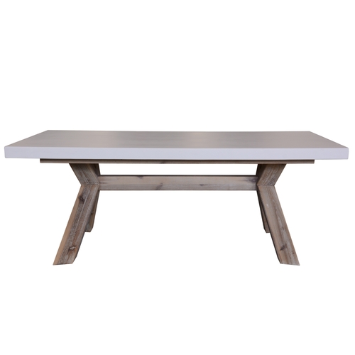 120cm Coffee Table with Concrete Top - White