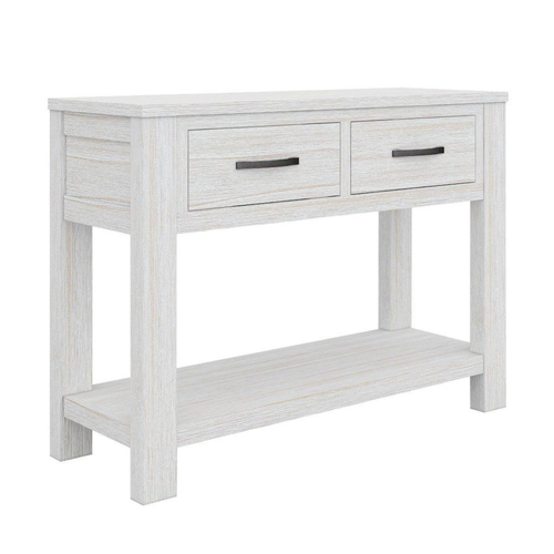 Console Hallway Entry Table 110cm Solid Mt Ash Timber Wood - White