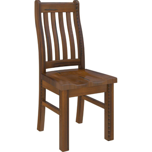 Dining Chair Set of 2 Solid Pine Wood Home Dinner Furniture - Dark Brown