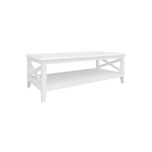 Daisy Coffee Table 120cm Rectangular Solid Acacia Wood Hampton Furniture - White
