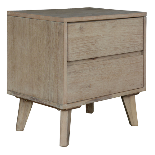 Bixby Bedside Nightstand 2 Drawers Storage Cabinet Shelf Side End Table - Brushed Smoke