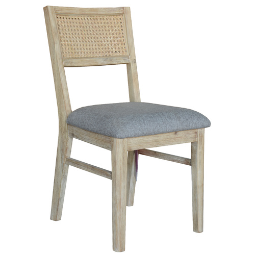 Grevillea Dining Chair Set of 2 Solid Acacia Timber Wood Rattan Furniture -Brown