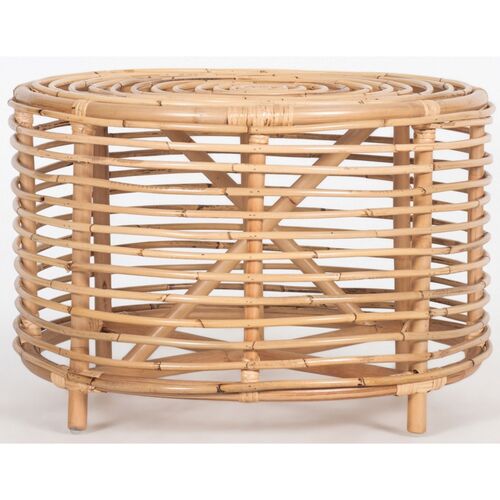 Castaic 61cm Rattan Round Side Table - Natural