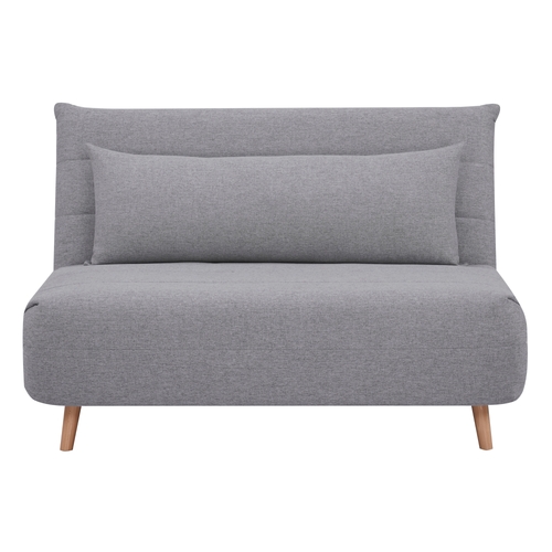 2 Seater Sofa Futon Bed Love Seat Fabric Lounge Couch - Grey