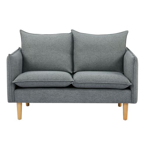 2 Seater Fabric Sofa Lounge Couch Dark Grey