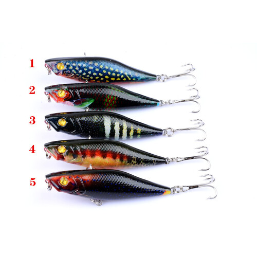 5X 7.5cm Popper Poppers Fishing Lure Lures Surface Tackle Fresh Saltwater