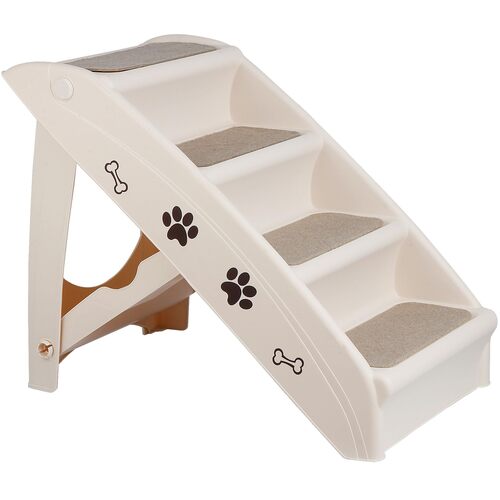 Pet Dog Stairs Steps for Small Dogs with Non-Slip Pads Car Foldable Dog Ramp Dog Steps Grey