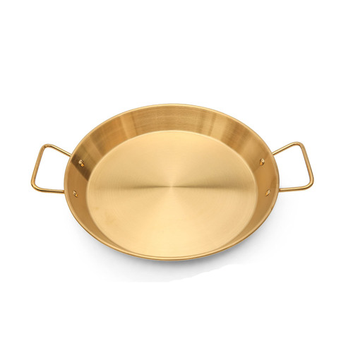 30cm seafood Paella Pan with Riveted Chrome Plated Handles Dishwasher Safe