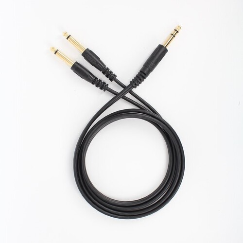 1.5m Gold Plated 6.35mm Male to 2x 6.35mm Male Mono Y Splitter Audio Cable