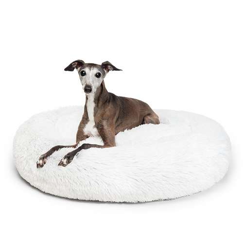 Calming Dog Bed  - White - 80 CM - Medium