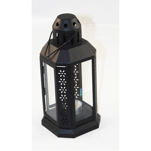 10 Pack of Black Metal Miners Lantern Summer Wedding Home Party Room Balconey Deck Decoration 21cm Tealight Candle