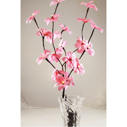 1 Set of 50cm H 20 LED Pink Frangipani Tree Branch Stem Fairy Light Wedding Event Party Function Table Vase Centrepiece Decoration Girl Bedroom