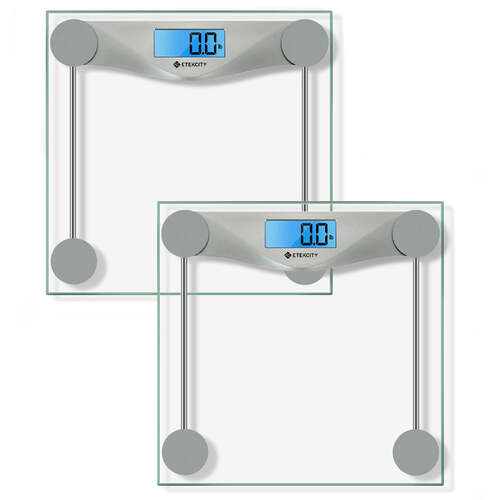 Digital Body Weight Bathroom Scale - Silver - 2 Pack