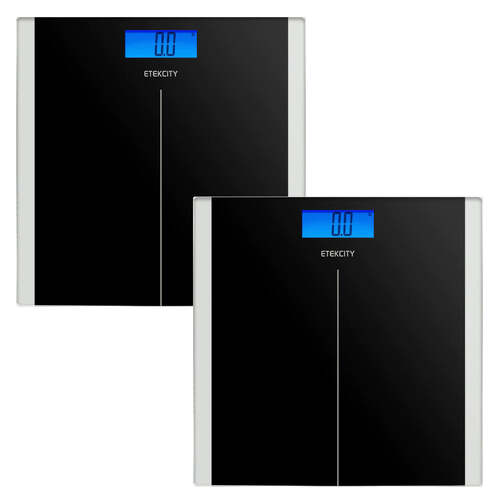 Digital Body Weight Bathroom Scale - Black - 2 Pack