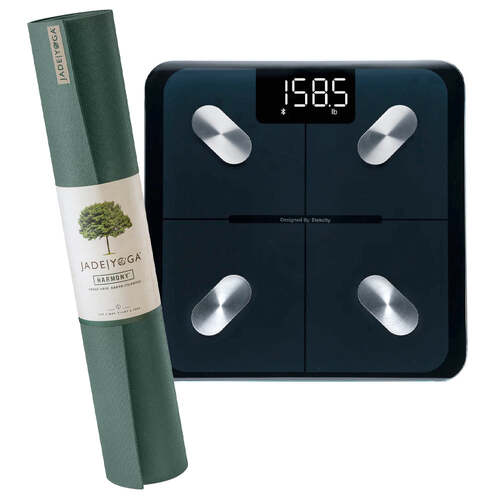 Harmony Mat - Jade Green & Etekcity Scale for Body Weight and Fat Percentage - Black Bundle