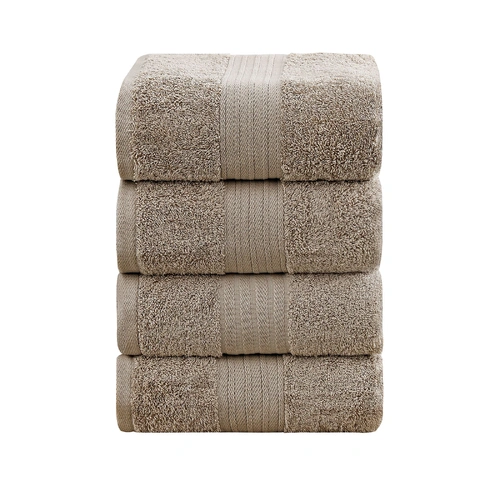4 Piece Cotton Bath Towels Set - Sandstone