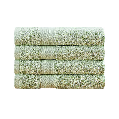 Bath Towel 4 Piece Cotton Hand Towels Set - Sage Green