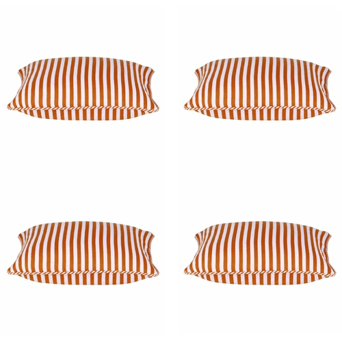 Pack of 4 Dandi Orange & White Striped Nautical Cushion Covers 40x40cm