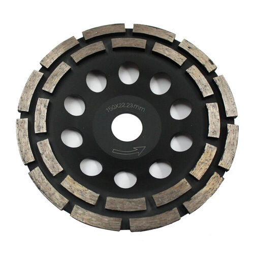 150mm Diamond Grinder Wheel Disc Grinding Double Row Stone Brick Concrete 24 seg