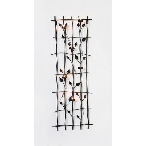 Leaf Style Black Tealight Candle Holders Wall Art Decor