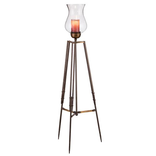 Tripod Candle Holder Floor Stand with Glass Globe Lamp