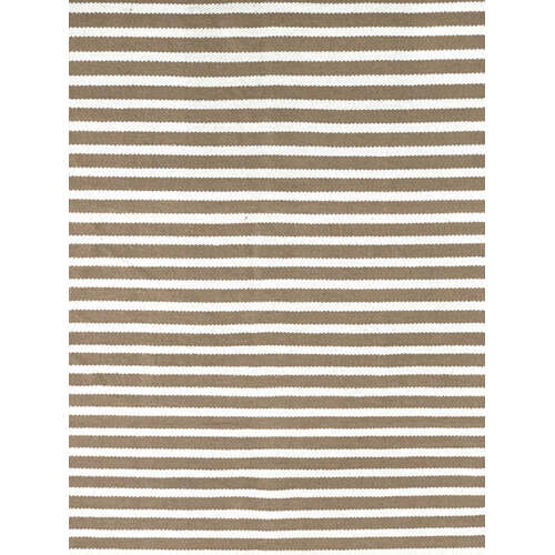 Beige/cream striped cotton kilim rug120x180 cm