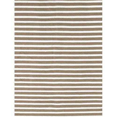 Beige cream striped cotton kilim rug190x250 cm