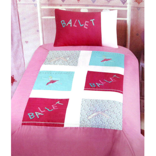 Ballerina Embroidered Quilt Cover Set Single