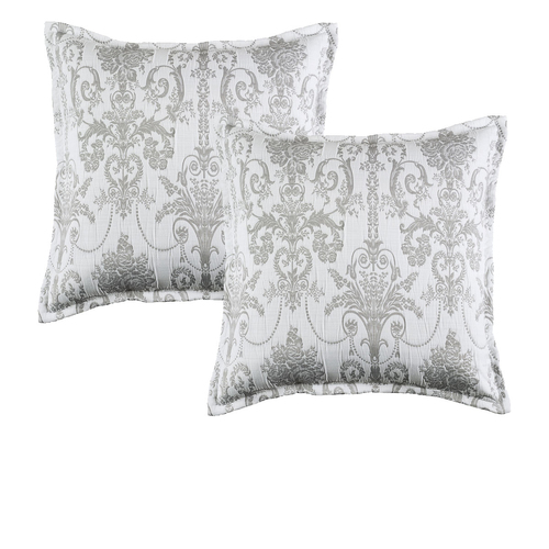 Pair of Olivia Grey European Pillowcases