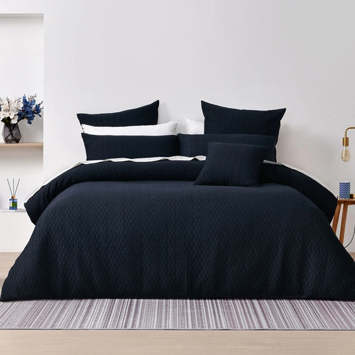Bianca Burleigh Ink Jacquard Quilt Cover Set Super King