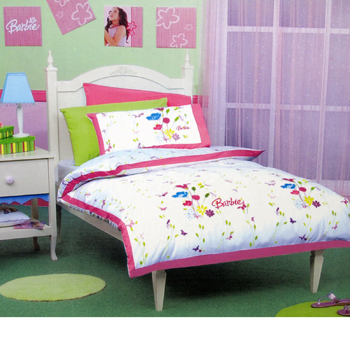 Barbie Embroidery Quilt Cover Set Single
