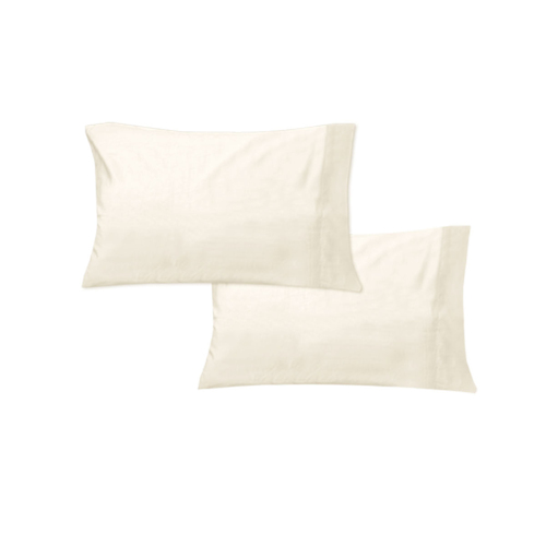 400TC Pair of Solid Color No Flap Standard Pillowcases Cream