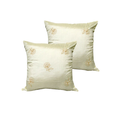 Accessorize Set of 2 Tiarni Embroidery Faux Silk Square Cushion Covers