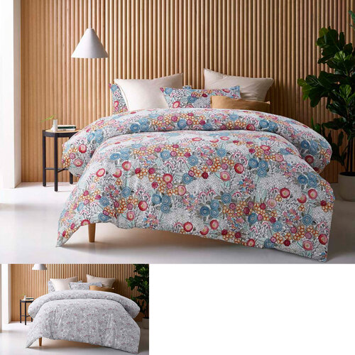 Amara Washed Cotton Printed Reversible Quilt Cover Set King