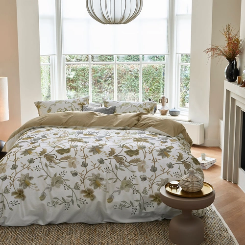 Bedding House Elizabeth White Cotton Sateen Quilt Cover Set King
