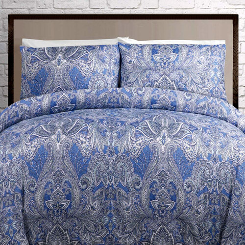 Kingston Blue Quilt Cover Set Double