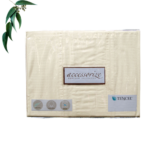 Accessorize Tencel Cotton Blend Quilt Cover Cream (Also Known as Stone) King
