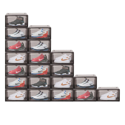 20Pcs Premium Acrylic Shoe Box Sneaker Display Storage Case  Boxes Magnetic Door Au