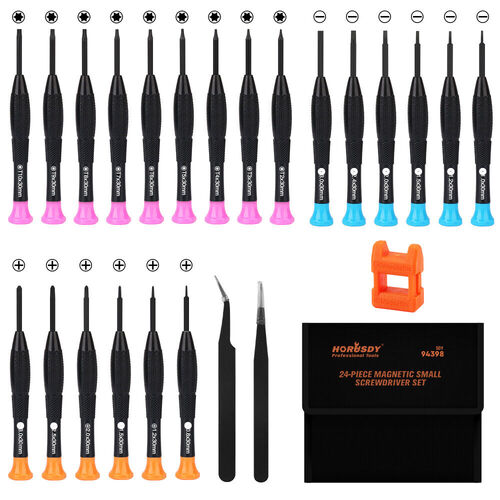 24-Piece Magnetic Precision Screwdriver Set - Small Screwdrivers for Eyeglasses, Phones, Watches Electronics Repair